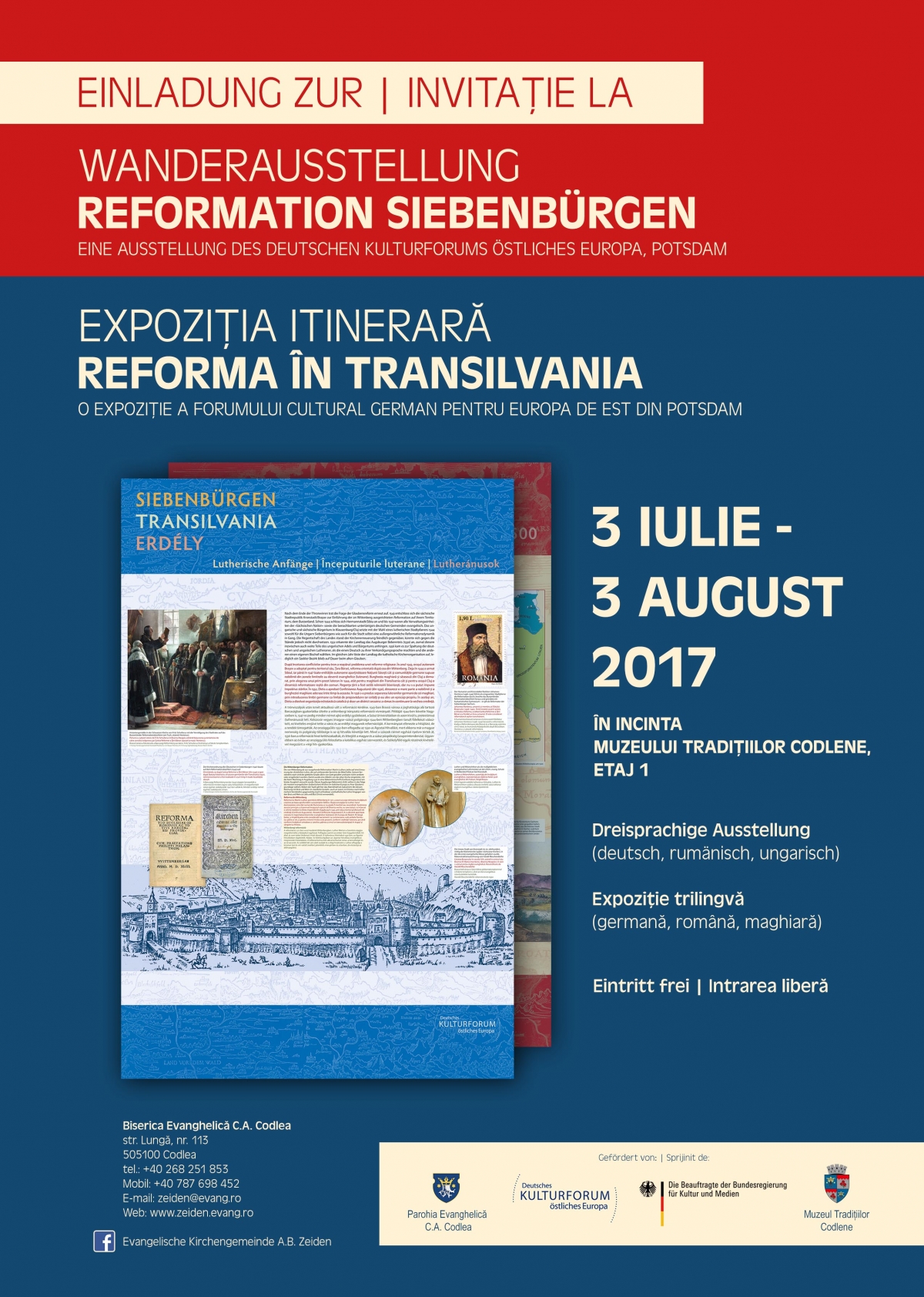 Expoziție temporară-„REFORMA ÎN TRANSILVANIA”, 03.07-03.08.2017